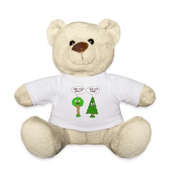 Beautiful Nature Tree Tshirt Design Are You Okay? - Teddy Bear - white - Front