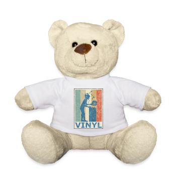 Retro Vintage Style DJ Deejee Vinyl Record - Teddy Bear - white - Front