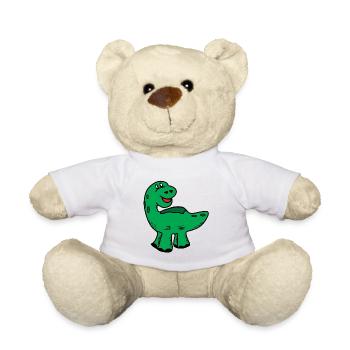 Dinosaure Dino en vert - Nounours - blanc - Devant