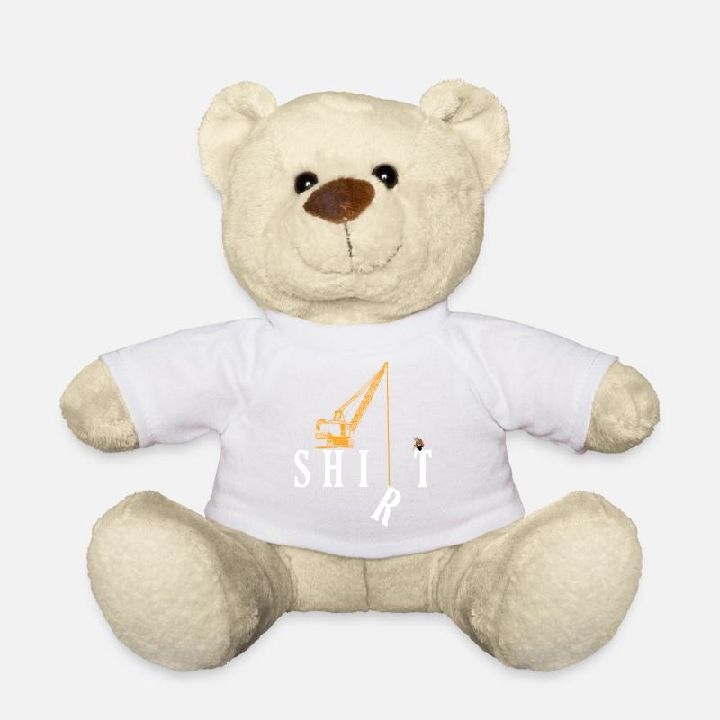 Shirt Kran Fun Baustelle Geschenkidee Spruch - Teddy - Weiß