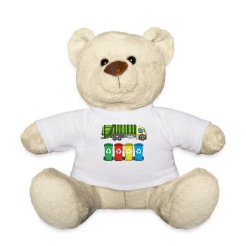 Garbage Truck For Garbage Disposal Recycling I Gift Idea - Teddy Bear - white - Front