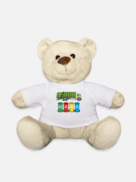 Camion à ordures pour l'élimination des déchets Recyclage I Idée cadeau - Nounours - blanc
