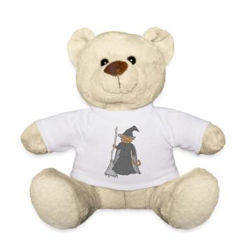 Katze als Hexe Karneval Halloween - Teddy - Weiß - Vorne
