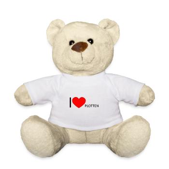 I love plotten Idée de cadeau Créatifs - Nounours - blanc - Devant
