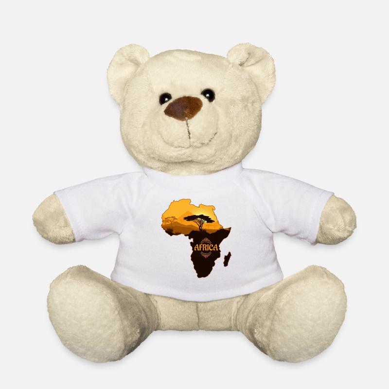 Africa continent - Teddy Bear - white