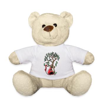 Chemise de musique de guitare Guitare de joueur d'aquarelle - Nounours - blanc - Devant