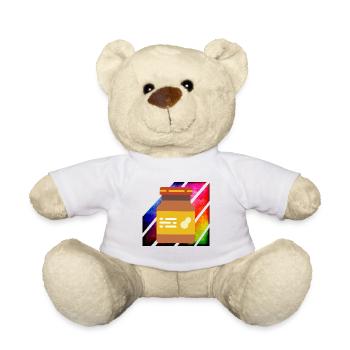 Beurre de cacahuète rétro coloré - Nounours - blanc - Devant