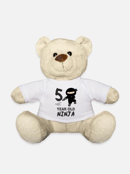 Ninja 5 years Happy Birthday - Teddy Bear - white