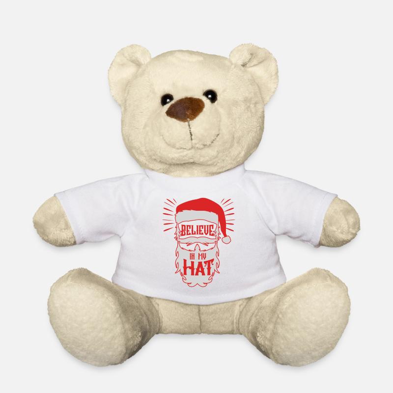 Don de bonnet de Noel Nikolasumütze - Nounours - blanc