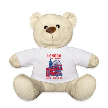 Londres appelant chemise voyage vintage Angleterre - Nounours - blanc - Devant