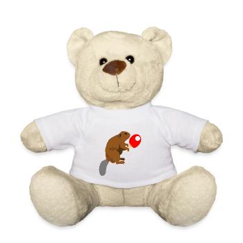 Table tennis racket Beaver rodent gifts - Teddy Bear - white - Front