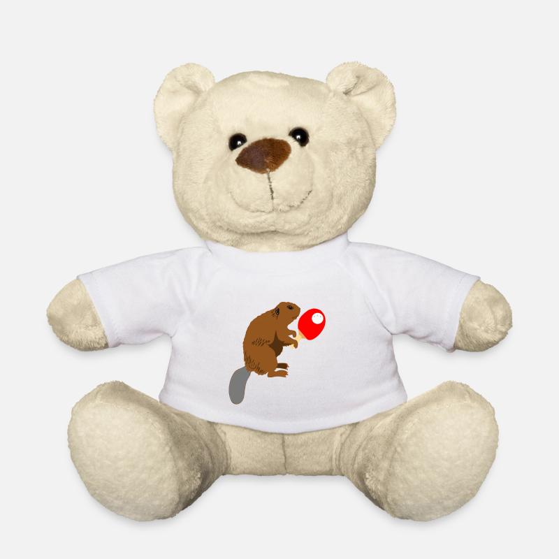 Tischtennisschläger Biberratte Nagetiere Geschenke - Teddy - Weiß