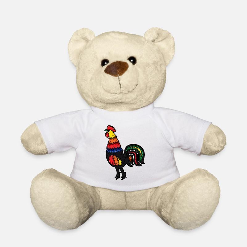 Hahn Retro Huhn Hühner LGBT Gay Pride farbig - Teddy - Weiß