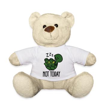 Not today - cute - sleeping - lazy - turtle - baby - Teddy Bear - white - Front