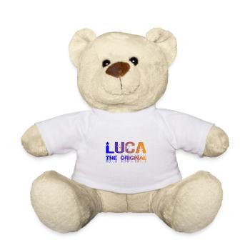 Je m'appelle Luca T-Shirt Prénom Enfant - Nounours - blanc - Devant