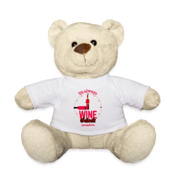 Wein Uhr Uhrzeit Alkohol Rotwein Zeit Trinken - Teddy - Weiß - Vorne