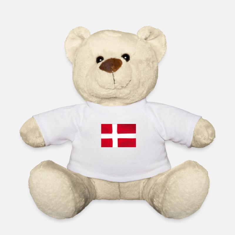 Dänemark Flagge - Teddy - Weiß