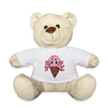 Octopus Octopus Ice Cream Waffle Waffle Squirrel - Teddy Bear - white - Front