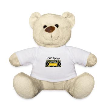 Old School Boom Box For Hip Hop Music - Teddy Bear - white - Front
