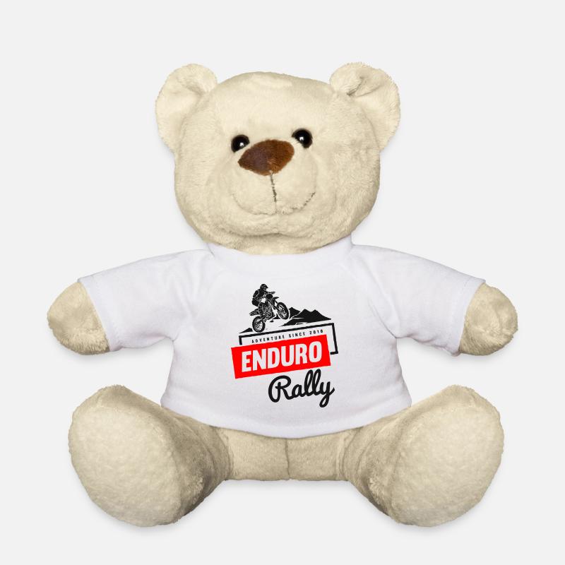 Enduro Rally Abenteuer Stunt Motor Cross Biker - Teddy - Weiß