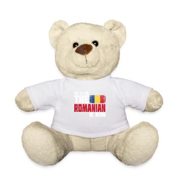 Idée cadeau cadeau bannière bannière Roumanie - Nounours - blanc - Devant