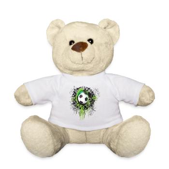 Ballon de football graffiti vert - Nounours - blanc - Devant