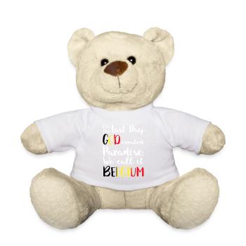 Cadeau de bannière drapeau roumain roumain Belgique - Nounours - blanc - Devant