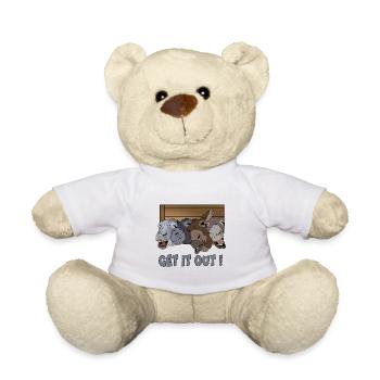 Sortez-le! Donkey group Idée cadeau pour fou - Nounours - blanc - Devant