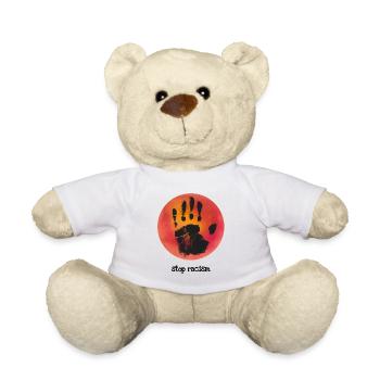 Stop racism Anti Rassismus Menschenrechte - Teddy - Weiß - Vorne