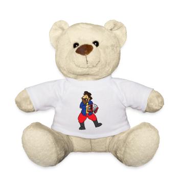 Akkordeon Akkordeonist T Shirt Geschenk Alter Mann mit - Teddy - Weiß - Vorne