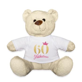 60 Fabulous Geburtstag 1960 T-shirt Geschenk - Teddy - Weiß - Vorne