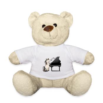Licorne joue du piano - Nounours - blanc - Devant