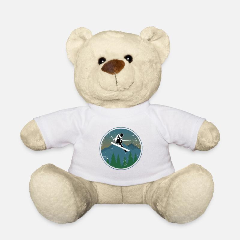 Ski Kinder Geschenk Geburtstag Sport - Teddy - Weiß