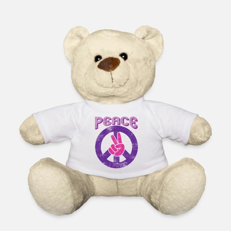 Frieden Peace Friedenszeichen Handzeichen - Teddy - Weiß