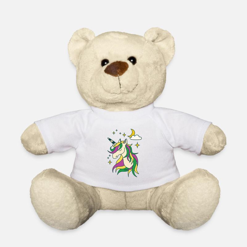 Licorne avec lune et étoiles - Nounours - blanc