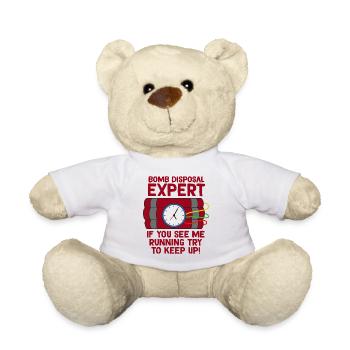 Awesome Expert Tshirt Design Expert en élimination de bombes - Nounours - blanc - Devant