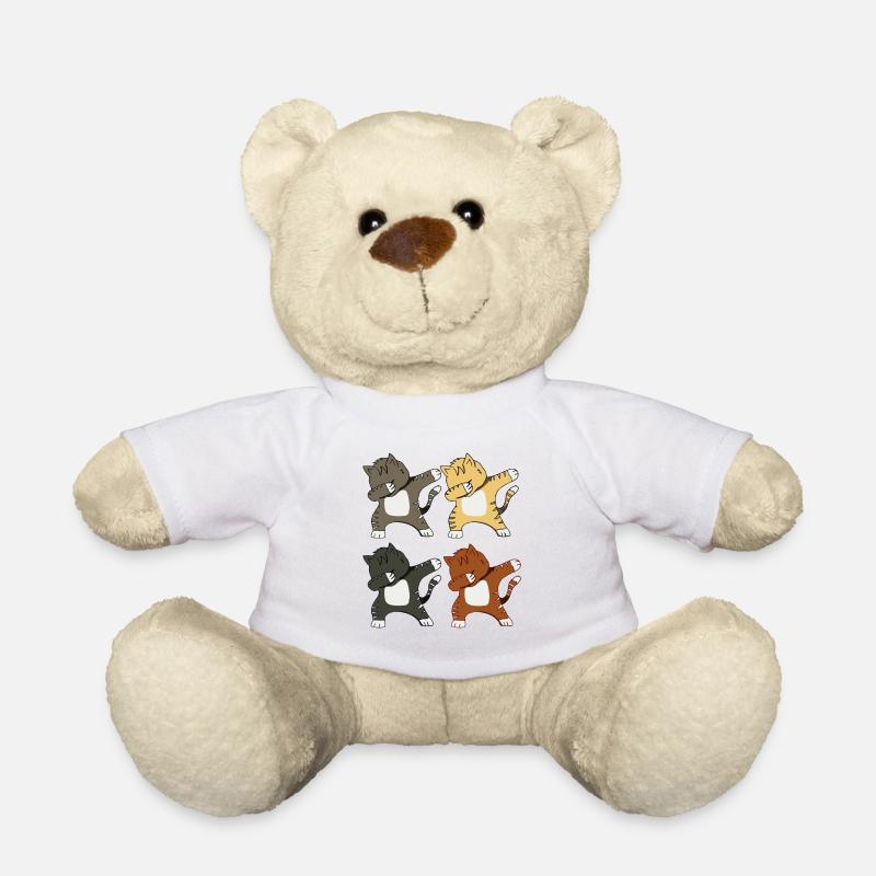 Lustige Katze Dabbing Tanz Geschenk Süß Katzen Dab - Teddy - Weiß