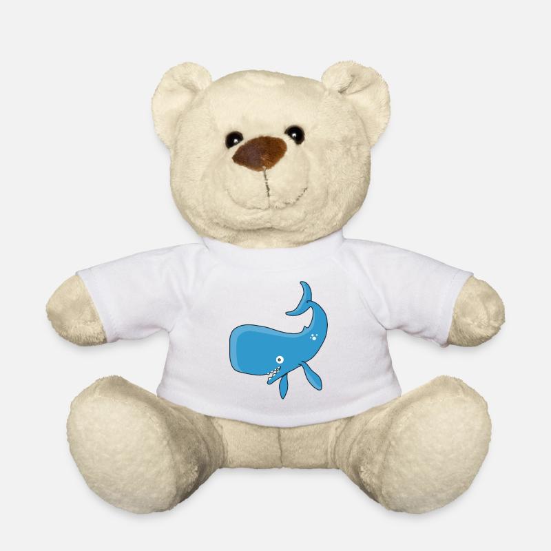 Kleiner blauer Wal - Teddy - Weiß