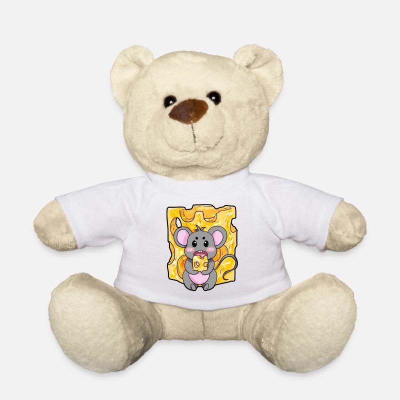 Maus Käse Cartoon Geschenk Mäuschen - Teddy - Weiß