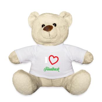 Funny Feedback Tshirt Designs Ich liebe Feedback - Teddy - Weiß - Vorne