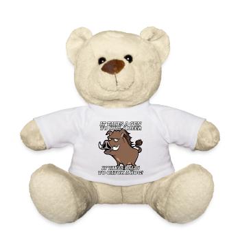 Lustig Witzig Wildschwein Jagen Jäger Hobby Jagd - Teddy - Weiß - Vorne