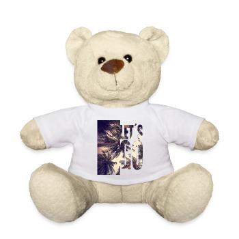 Lets Go To The Beach / Palm Trees / Let's Go / Sun - Teddy Bear - white - Front