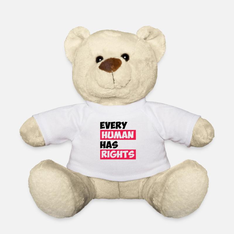 Every Human has Rights, Birthday, Gift - Teddy Bear - white