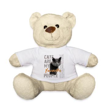 chats chat cadeau drôle de chemise de chat ami - Nounours - blanc - Devant