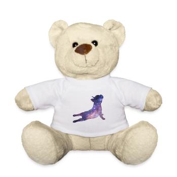 Space Yoga Dog - Teddy Bear - white - Front