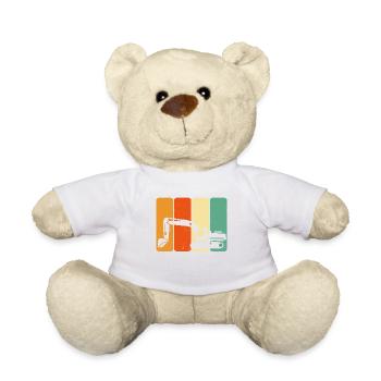 Excavator machine operator work job job gala construction - Teddy Bear - white - Front