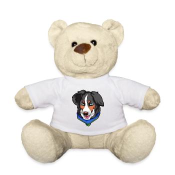 Miniature amerikanischer Schäferhund Hund Geschenk - Teddy - Weiß - Vorne