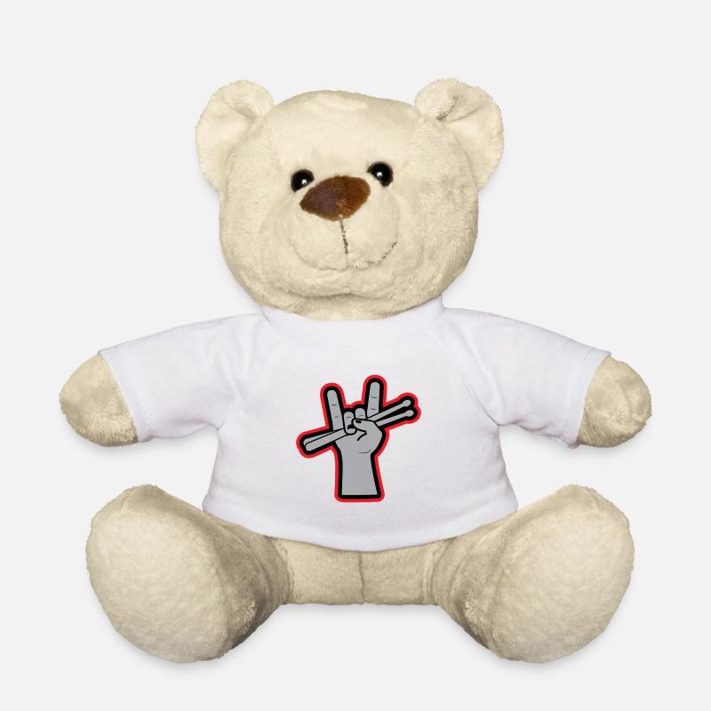 Schlagzeug Geschenk band drummer konzert - Teddy - Weiß