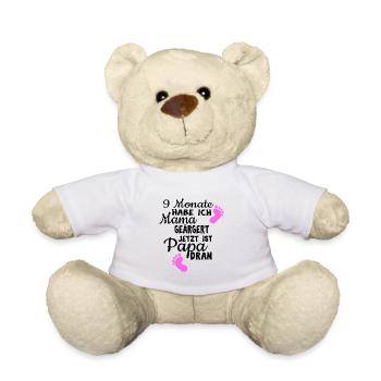 Baby saying 9months I annoyed mom Gift - Teddy Bear - white - Front