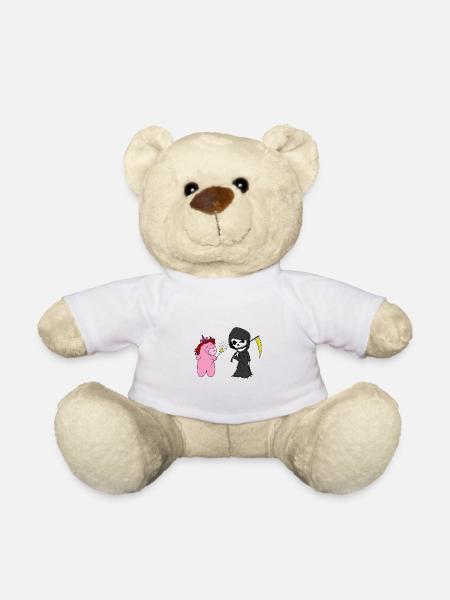 Morte Unicorno Carino Emo Gotico Goth Dark Girl - Orsetto - bianco